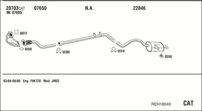 Układ wydechowy WALKER REH18049