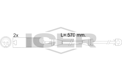 предупредителен контактен сензор, износване на накладките ICER 610395 E C