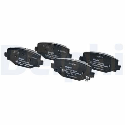 Remblokken set Achter (met een dempingskussen), past: JEEP GRAND CHEROKEE L V 2.0H 05.21-