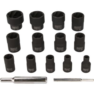 Ks Tools - súprava silových nástrčných nadstavcov so špirálovým profilom, 1/2" 15ks
