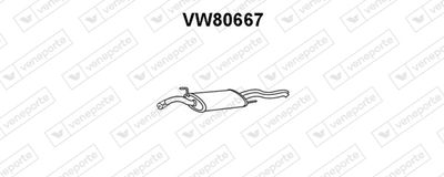 Глушитель выхлопных газов конечный VENEPORTE VW80667 для VW PASSAT
