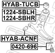 Control/Trailing Arm, wheel suspension 1224-SBRH