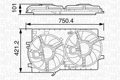 MAGNETI MARELLI 069422458010 Вентилятор системы охлаждения двигателя  для ALFA ROMEO 4C (Альфа-ромео 4к)