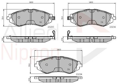Комплект тормозных колодок, дисковый тормоз COMLINE ADB3435 для DAEWOO REZZO