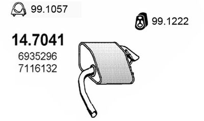 ASSO 14.7041 Глушитель выхлопных газов для FORD MONDEO I (GBP) 2.0 i 16V ASSO 14.7041 Глушитель выхлопных газов для FORD MONDEO I (GBP) 2.0 i 16V