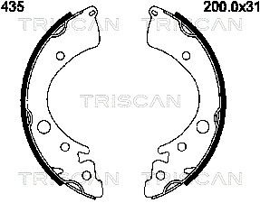 TRISCAN 8100 40435 Гальмівні колодки барабанні для ACURA (Акура)