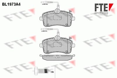 Комплект тормозных колодок, дисковый тормоз FTE BL1973A4 для PEUGEOT 407