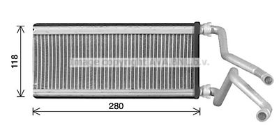 Теплообменник, отопление салона AVA QUALITY COOLING MZ6298 для MAZDA RX-8