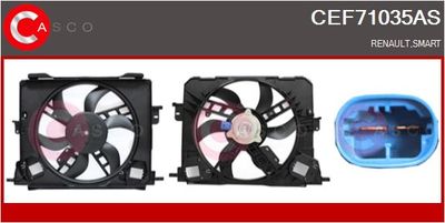 CASCO CEF71035AS Вентилятор системы охлаждения двигателя для RENAULT TWINGO III (BCM_) 1.0 SCe 70 CASCO CEF71035AS Вентилятор системы охлаждения двигателя для RENAULT TWINGO III (BCM_) 1.0 SCe 70