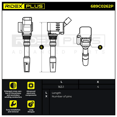 запалителна бобина RIDEX 689C0262P
