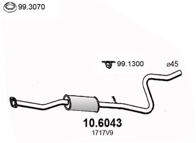 ASSO 10.6043 Глушитель выхлопных газов  для PEUGEOT 1007 (Пежо 1007)