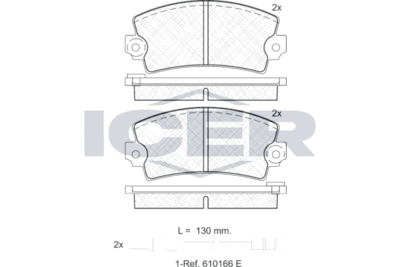 Комплект тормозных колодок, дисковый тормоз ICER 180101-066 для PEUGEOT 104