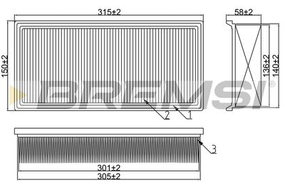 Воздушный фильтр BREMSI FA1375 для VOLVO 460