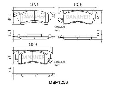 Комплект тормозных колодок, дисковый тормоз DANAHER DBP1256 для CADILLAC FLEETWOOD