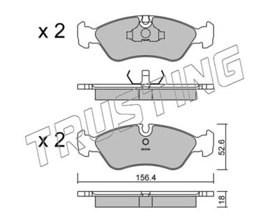 Zestaw klocków hamulcowych, hamulce tarczowe TRUSTING 119.0
