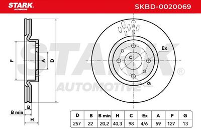 спирачен диск STARK SKBD-0020069
