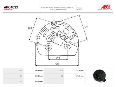 AS-PL - Ochranná krytka alternátora FIAT , APC4022