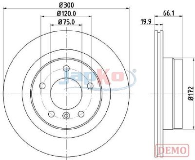 спирачен диск JAPKO 610101C