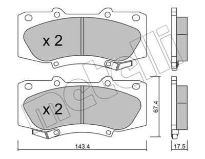 Комплект тормозных колодок, дисковый тормоз 22-0937-0