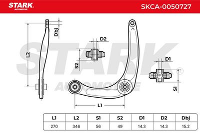 носач, окачване на колелата STARK SKCA-0050727