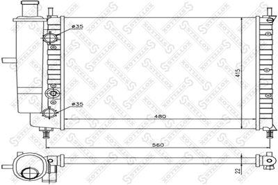 Радиатор, охлаждение двигателя STELLOX 10-25717-SX для FIAT MAREA