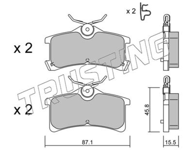 Zestaw klocków hamulcowych, hamulce tarczowe TRUSTING 465.0