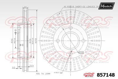 Тормозной диск MAXTECH 857148 для NISSAN NOTE
