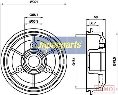 JAPANPARTS Stabdžių būgnas