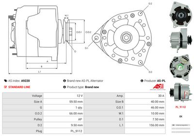 GENERATOR / ALTERNATOR AS-PL A9220 5