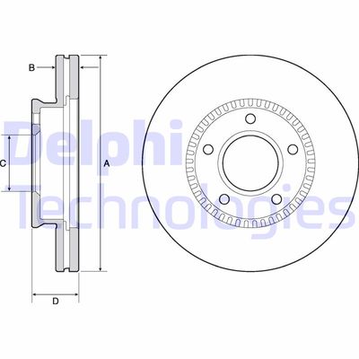 Тормозной диск DELPHI BG4663C для MAZDA MPV