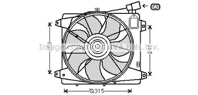 Вентилятор, охлаждение двигателя AVA QUALITY COOLING TO7555 для CITROËN C1