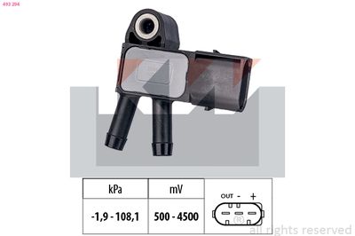 Czujnik, ciśnienie spalin KW 493 294