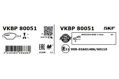 Brake Pad Set, disc brake VKBP 80051