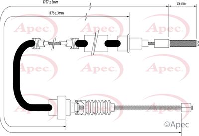 APEC Cable Pull, parking brake CAB1527