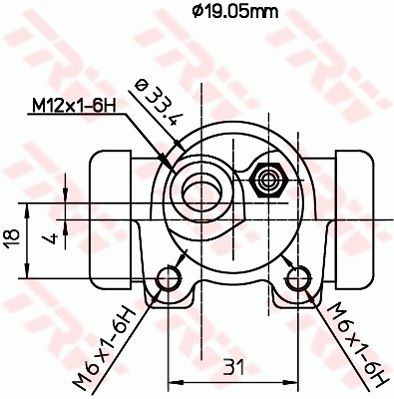 CILINDRU RECEPTOR FRANA TRW BWD115 1