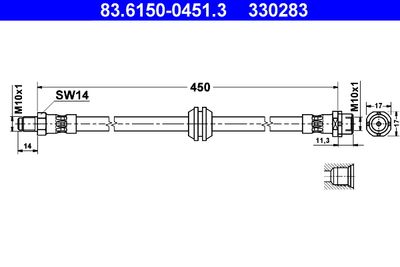 Тормозной шланг ATE 83.6150-0451.3 для BMW Z3