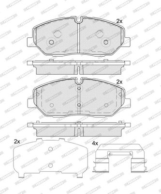Remblokken set Voor , past: HYUNDAI H350 2.5D 04.15-