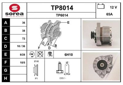 GENERATOR / ALTERNATOR SNRA TP8014