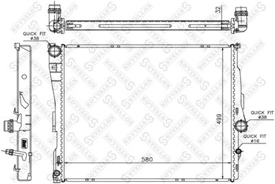 Радиатор, охлаждение двигателя STELLOX 10-25589-SX для BMW X3