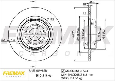 BD-0106 FREMAX Тормозной диск