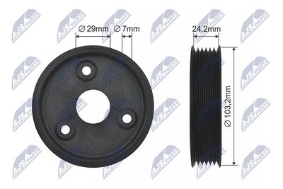 Rolka napinacza, pasek klinowy NTY RKP-RE-021