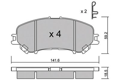 Zestaw klocków hamulcowych, hamulce tarczowe AISIN BPNI-1022