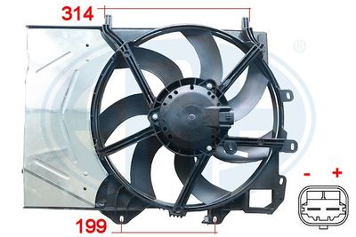 ERA 352043 Вентилятор системы охлаждения двигателя  для PEUGEOT 2008 (Пежо 2008)