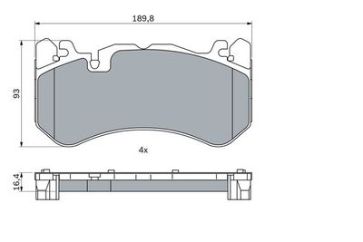 Комплект тормозных колодок, дисковый тормоз BOSCH 0 986 424 861 для MERCEDES-BENZ AMG