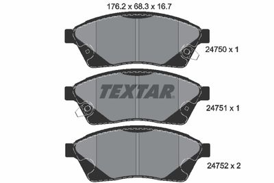 Комплект тормозных колодок, дисковый тормоз TEXTAR 2475001 для CADILLAC SRX