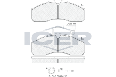 ICER 141889 Тормозные колодки и сигнализаторы  для NISSAN CABSTAR (Ниссан Кабстар)