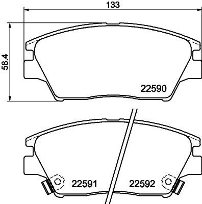 Комплект тормозных колодок, дисковый тормоз 8DB 355 025-741