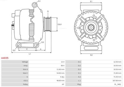 Alternator A4035