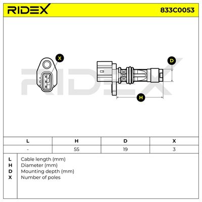 импулсен датчик, колянов вал RIDEX 833C0053