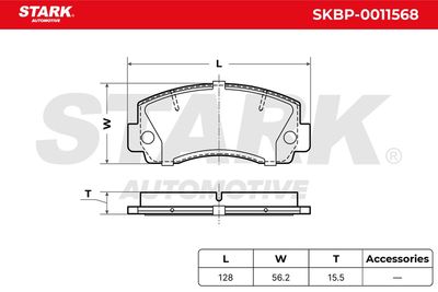 комплект спирачно феродо, дискови спирачки STARK SKBP-0011568